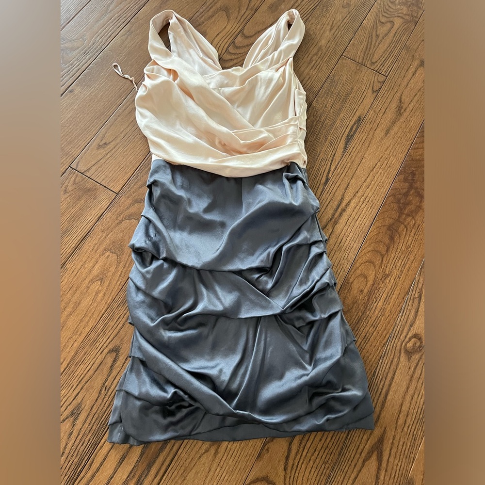 Express Two-Tone Satin Dress